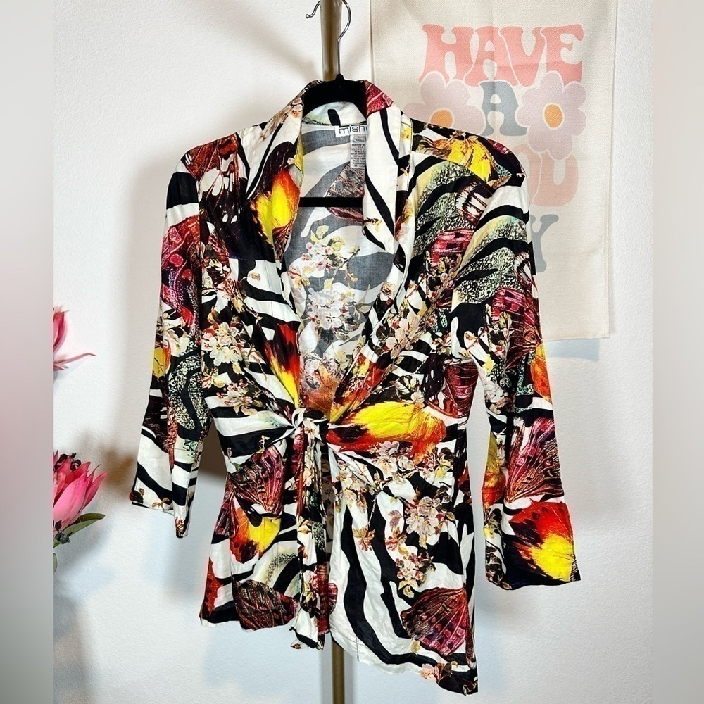 Mishca Unique Zebra Print Multicolored Butterfly … - image 1